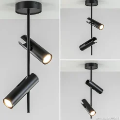 Straluma Moderne 2-lichts opbouwspot zwart verstelbaar> Opbouwspots|Keukenverlichting