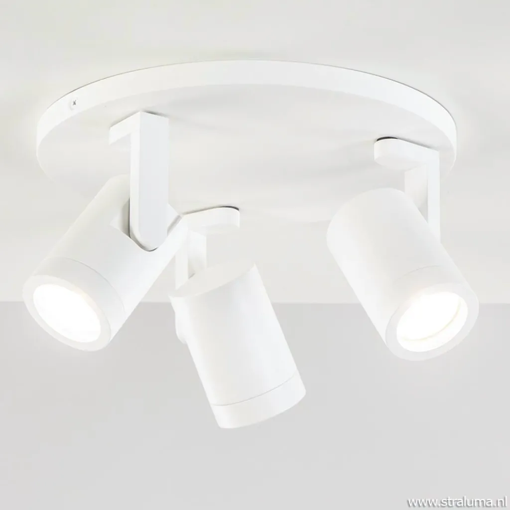 Straluma Moderne 3-lichts plafondspot wit metaal> Opbouwspots|Keukenverlichting