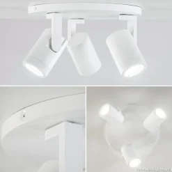 Straluma Moderne 3-lichts plafondspot wit metaal><noscript><img width=