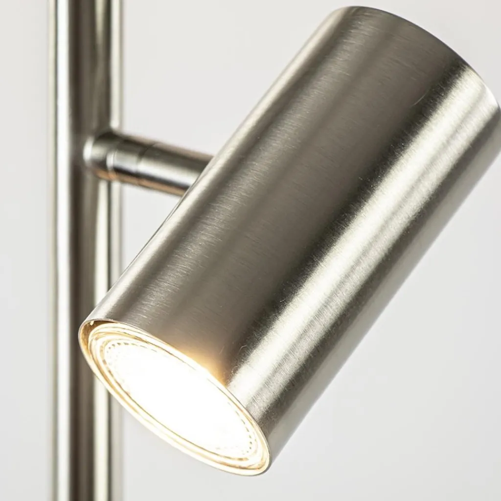 Straluma Moderne 3-lichts vloerlamp nikkel met 3-standen dimbaar LED> Vloerlampen|Leeslampen