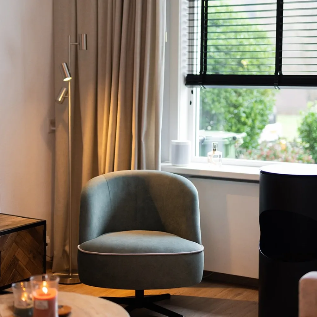 Straluma Moderne 3-lichts vloerlamp nikkel met 3-standen dimbaar LED> Vloerlampen|Leeslampen