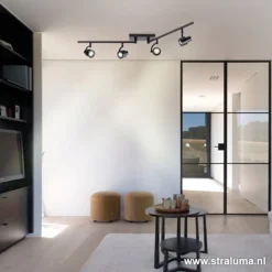 Straluma Moderne opbouwspot mat zwart 4-lichts><noscript><img width=