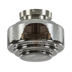 Straluma Moderne plafondlamp nikkel met smokey glas> Keukenverlichting|Halverlichting