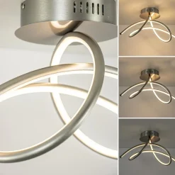 Straluma Moderne plafondlamp nikkel inclusief 3-standen dimbaar LED><noscript><img width=