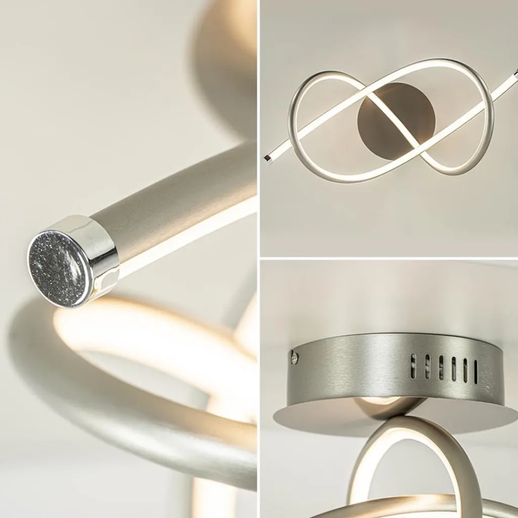 Straluma Moderne plafondlamp nikkel inclusief 3-standen dimbaar LED> Plafondlampen|LED Plafondlampen