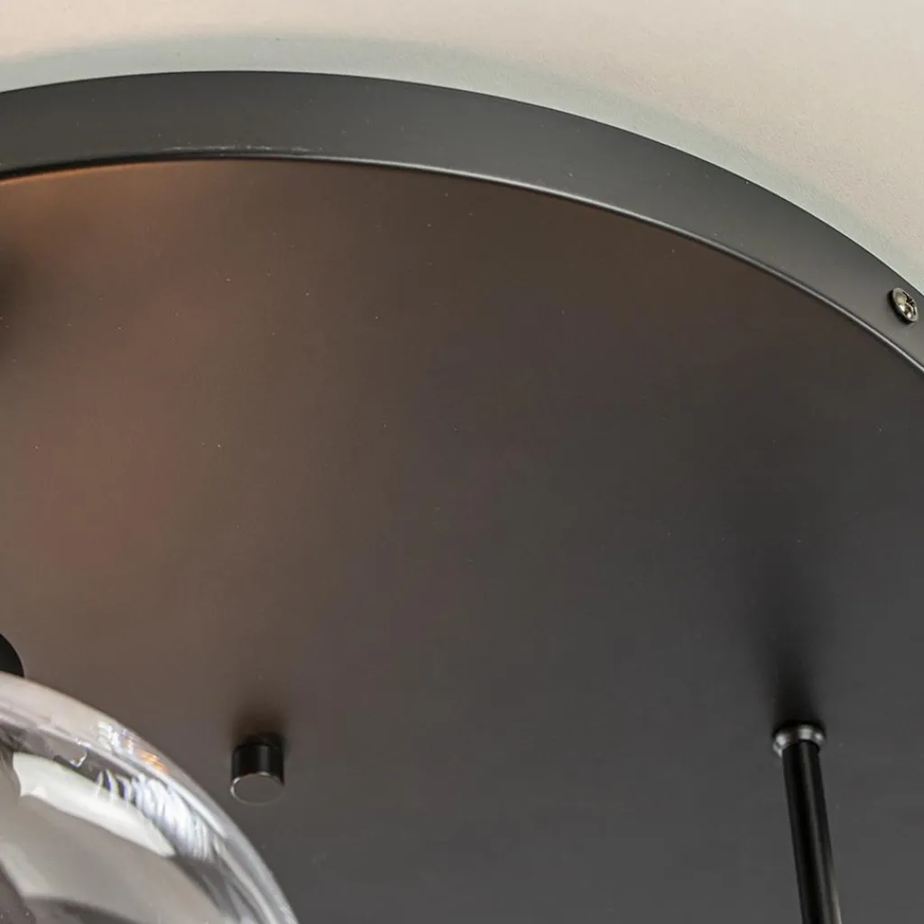 Straluma Moderne plafondlamp zwart met 20 cm helder glas> Halverlichting|Plafondlampen