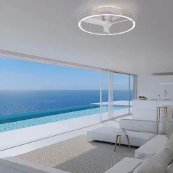 Straluma Moderne plafondventilator wit inclusief LED verlichting></noscript> Plafondlampen|Plafondventilatoren met lamp