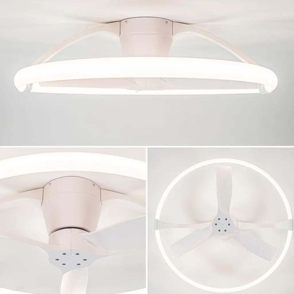 Straluma Moderne plafondventilator wit inclusief LED en remote> Plafondlampen|Plafondventilatoren met lamp