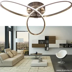 Straluma Moderne plafonnière nikkel met LED><noscript><img width=