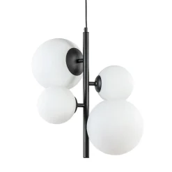 Straluma Moderne retro hanglamp zwart met witte bollen> Halverlichting|Eetkamerverlichting