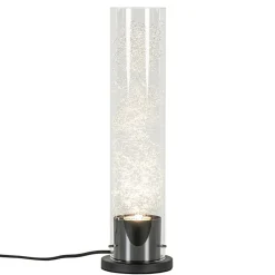 Straluma Moderne tafellamp cilinder helder glas met zwart en zilver> Slaapkamerlampen|Halverlichting