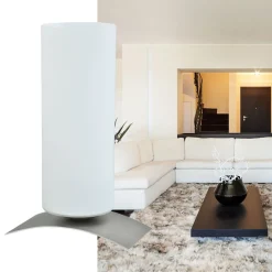 Straluma Moderne tafellamp Oblica zuil nikkel></noscript> Woonkamerlampen|Slaapkamerlampen