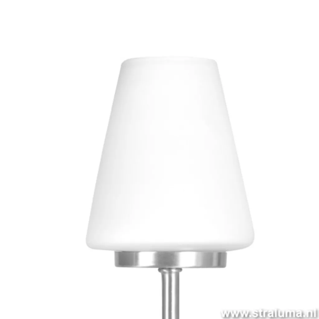 Straluma Moderne tafellamp staal/glas met dimmer> Nachtkastlampen|Woonkamerlampen