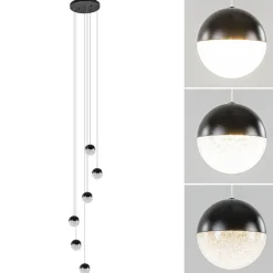 Straluma Moderne videlamp zwart met dimbaar LED 6-lichts> Hanglampen|Videverlichting