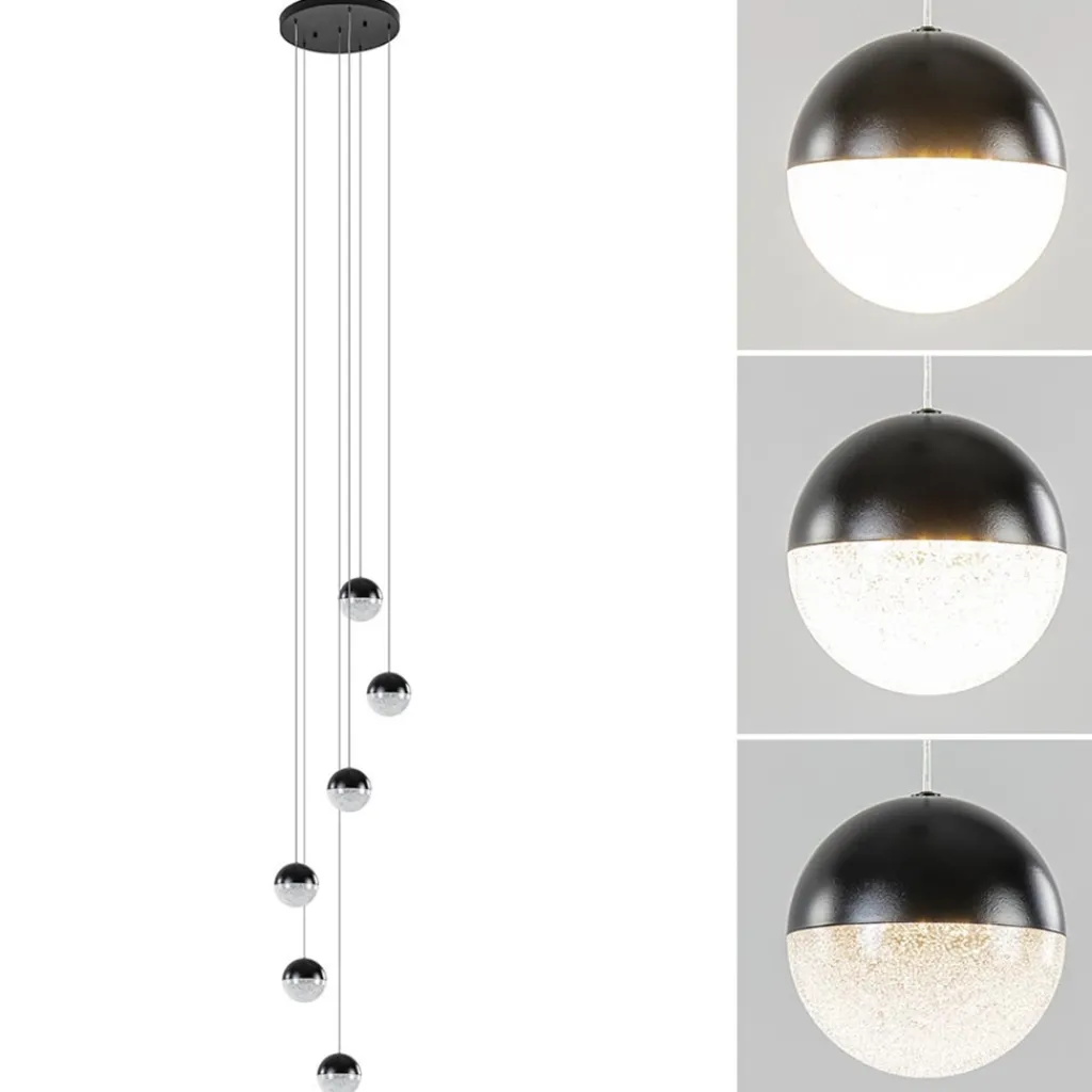 Straluma Moderne videlamp zwart met dimbaar LED 6-lichts> Hanglampen|Videverlichting