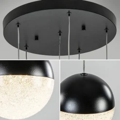 Straluma Moderne videlamp zwart met dimbaar LED 6-lichts><noscript><img width=