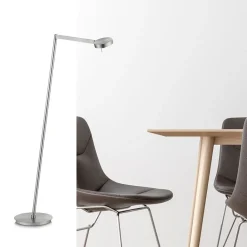 Straluma Moderne vloerlamp LED met touchdimmer - Nikkel></noscript> Vloerlampen|Leeslampen
