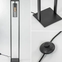 Straluma Moderne vloerlamp mat zwart metaal></noscript> Vloerlampen|Industriële Verlichting