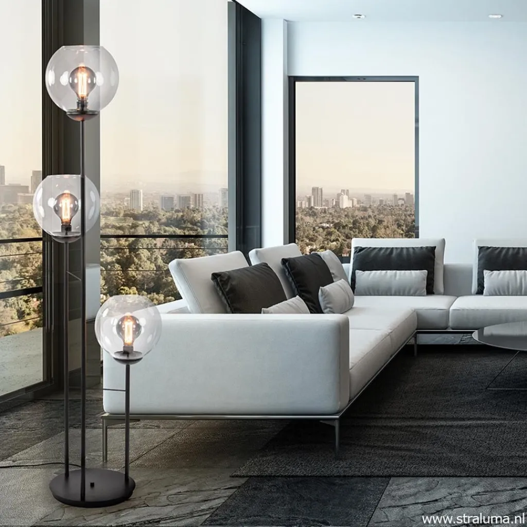 Straluma Moderne vloerlamp met glazen bollen> Vloerlampen|Moderne Verlichting