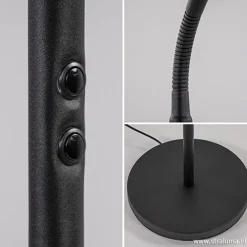 Straluma Moderne vloerlamp zwart met dimbaar LED></noscript> Vloerlampen|Leeslampen