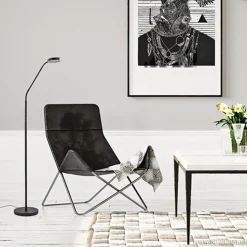 Straluma Moderne vloerlamp zwart met dimbaar LED></noscript> Vloerlampen|Leeslampen