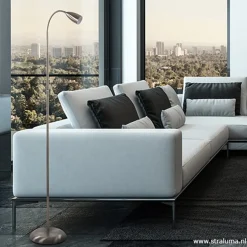 Straluma Moderne vloer/leeslamp met touchdimmer></noscript> Vloerlampen|Leeslampen
