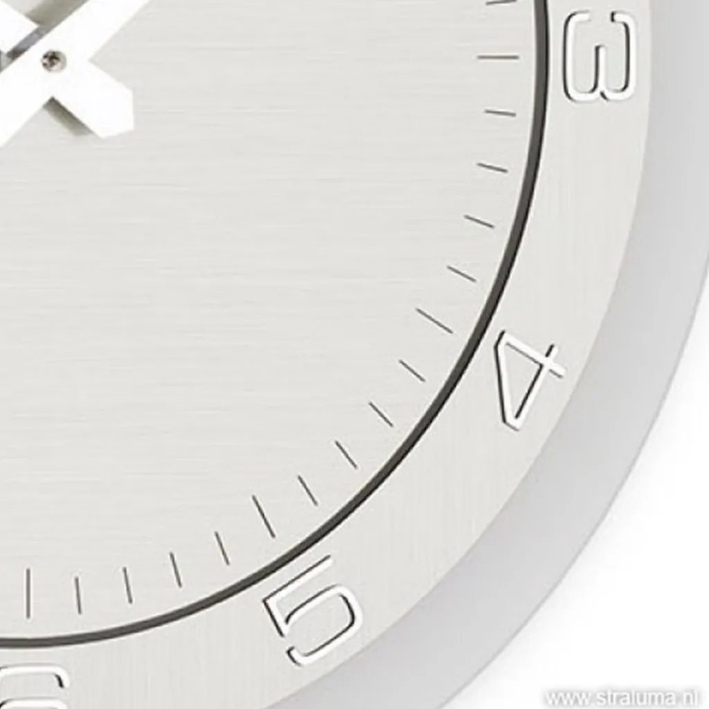 Straluma Moderne wandklok rond RVS keuken/kantoor> Moderne Verlichting