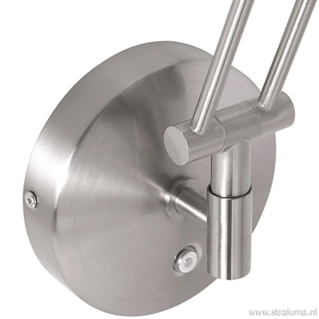 Straluma Moderne wandlamp staal met dimbaar LED> Wandlampen|Leeslampen