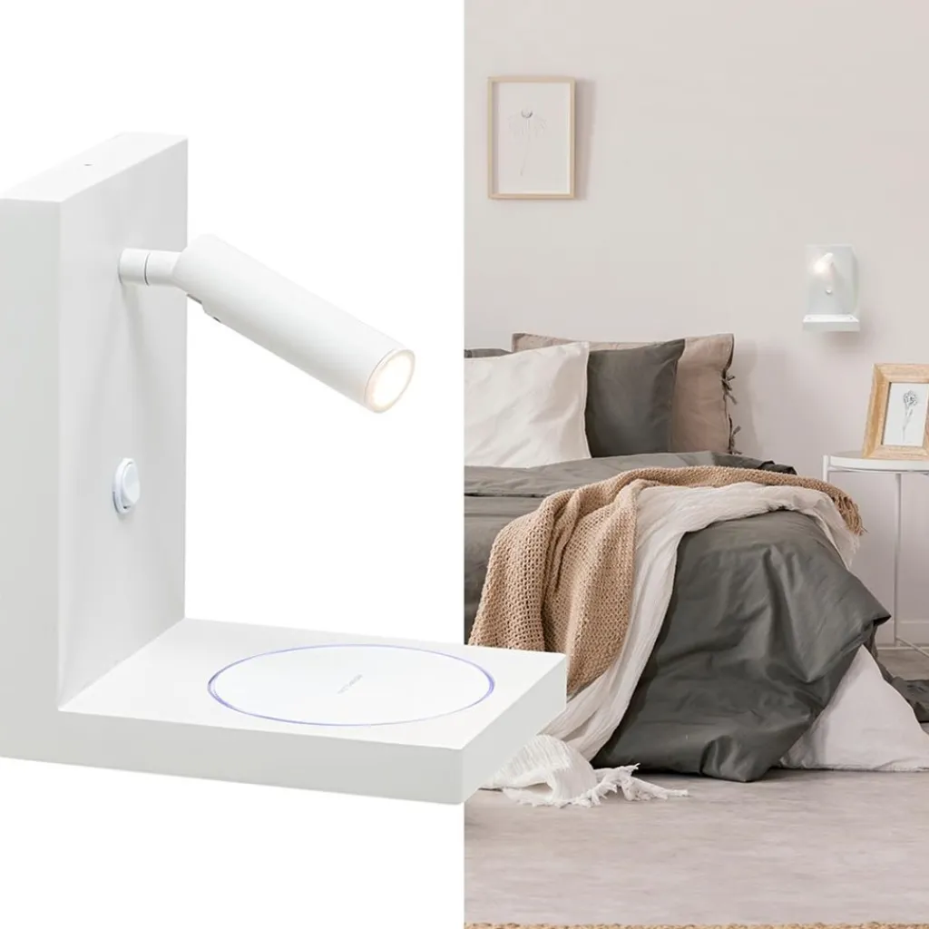 Straluma Moderne wandlamp wit inclusief LED en fast charger> Wandlampen|Bedlampjes