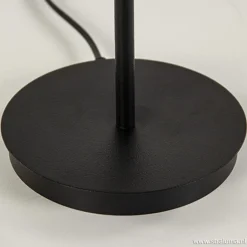 Straluma Moderne zwarte tafellamp rond metaal></noscript> Nachtkastlampen|Woonkamerlampen