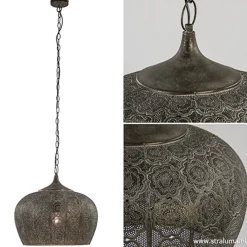 Straluma Oosterse hanglamp Emine goud/bruin></noscript> Eettafellampen|Light and Living