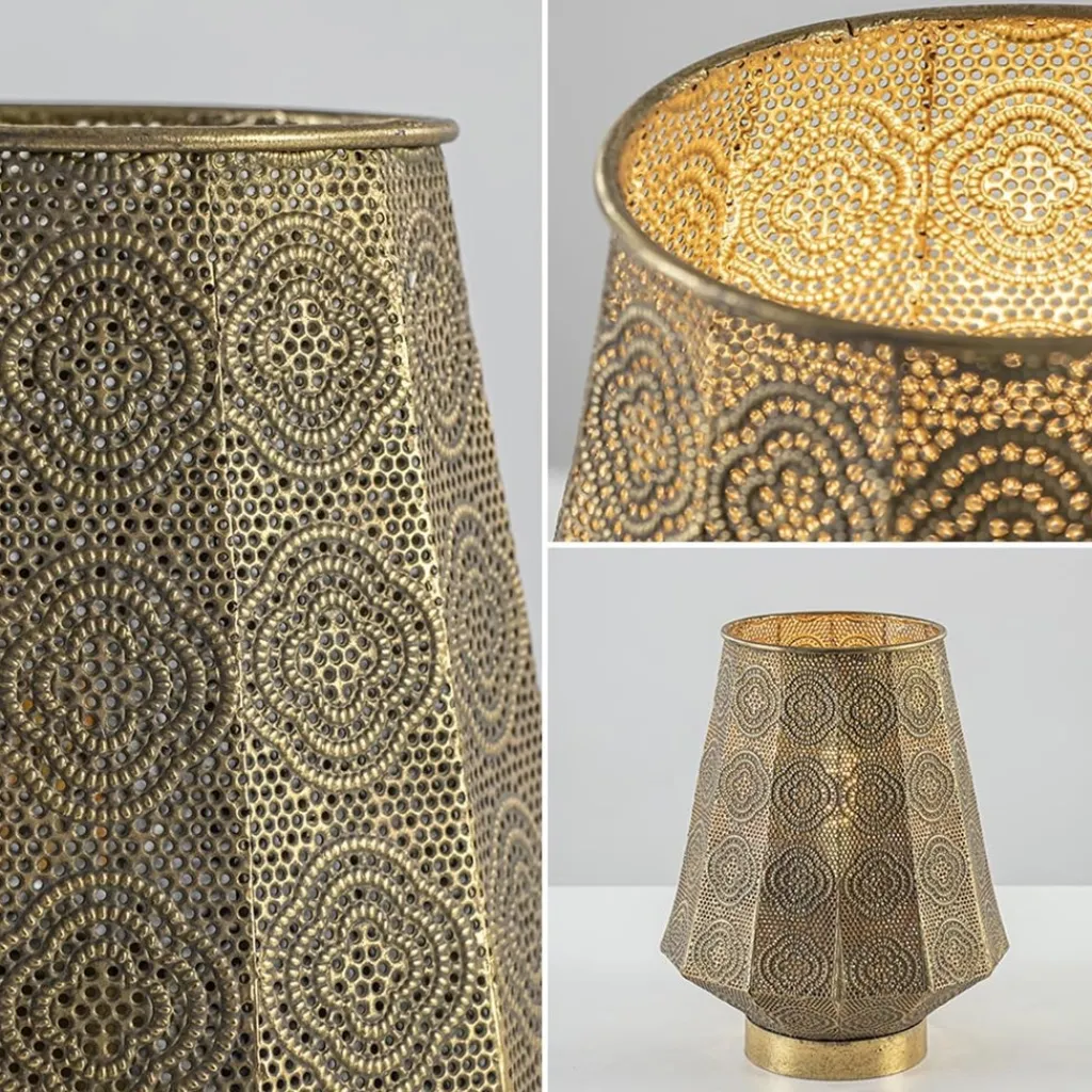 Straluma Oosterse tafellamp lantaarn metaal goud> Woonkamerlampen|Slaapkamerlampen