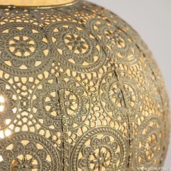 Straluma Oosterse tafellamp rond antiek messing><noscript><img width=