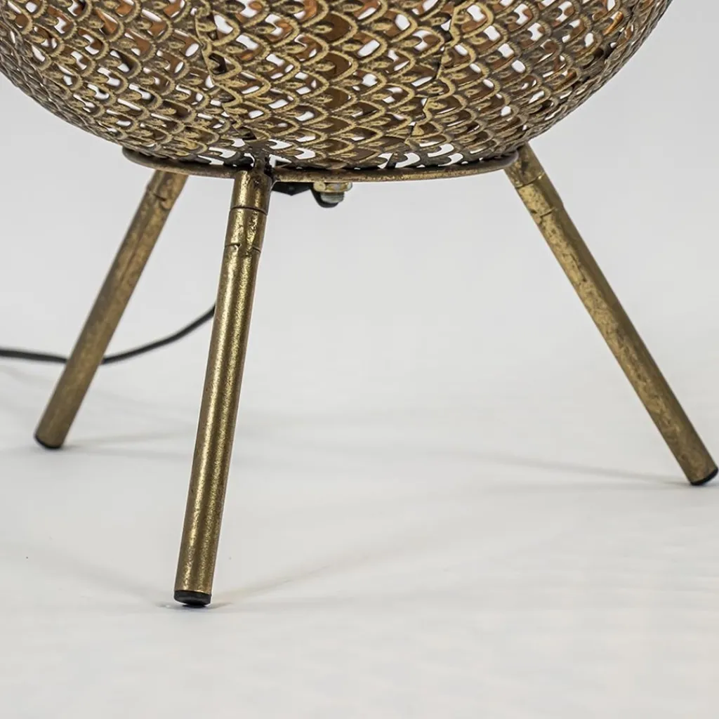 Straluma Oosterse vloer/tafellamp op pootjes goud> Tafellampen|Vloerlampen