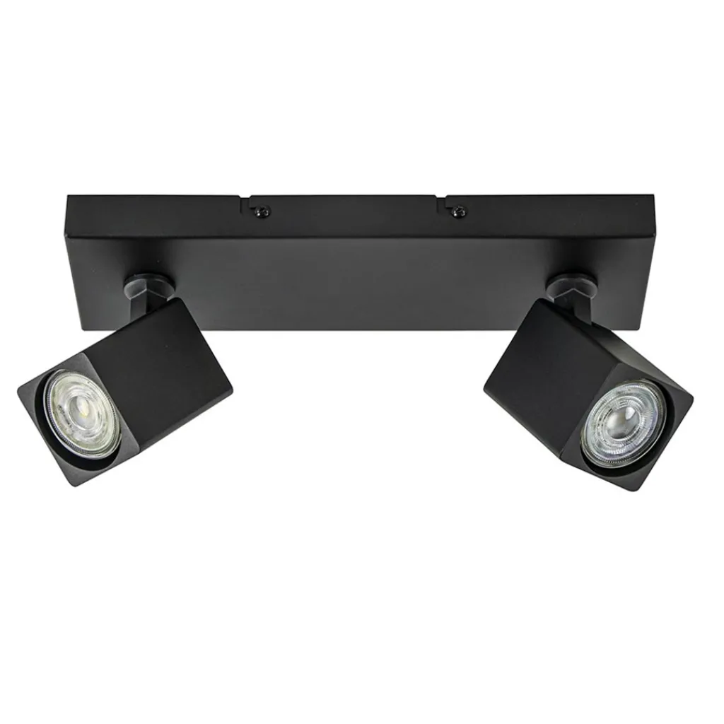 Straluma Opbouwspot 2-lichts balk zwart> Opbouwspots|Woonkamerlampen