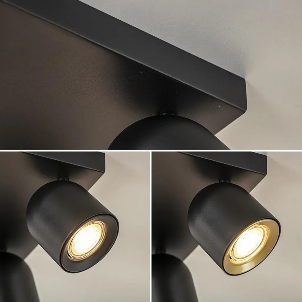 Straluma Opbouwspot 4-lichts vierkant zwart GU10> Plafondlampen|Opbouwspots