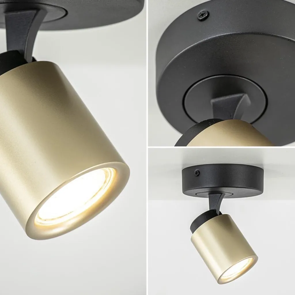 Straluma Opbouwspot 1-lichts zwart/goud GU10> Plafondlampen|Wandlampen