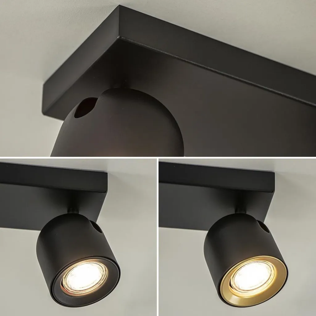 Straluma Opbouwspot Solare 3l balk zwart> Plafondlampen|Opbouwspots