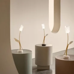 Straluma Oplaadbare LED tafellamp Tullip wit/goud><noscript><img width=