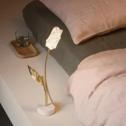 Straluma Oplaadbare LED tafellamp Tullip wit/goud><noscript><img width=