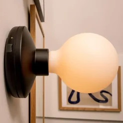 Straluma Oplaadbare wandlamp zwart incl frosted lichtbron><noscript><img width=