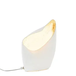 Straluma Organische tafellamp mat wit met goldleaf><noscript><img width=