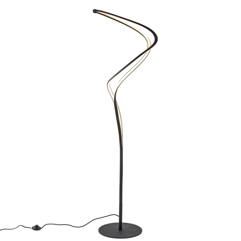 Straluma Organische vloerlamp zwart met dimbaar LED> Vloerlampen|Woonkamerlampen