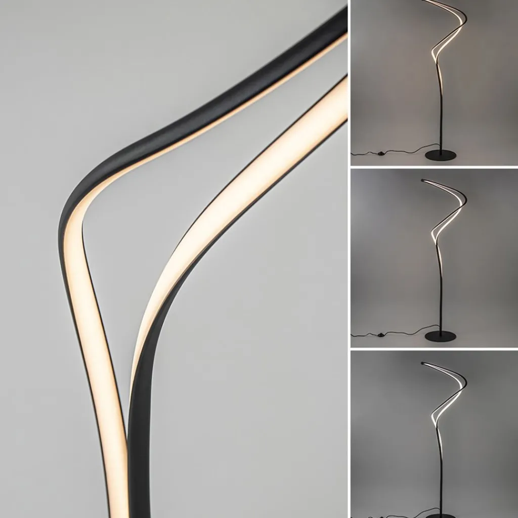 Straluma Organische vloerlamp zwart met dimbaar LED> Vloerlampen|Woonkamerlampen