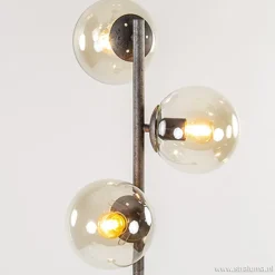 Straluma Oud zilveren vloerlamp met amber glas></noscript> Slaapkamerlampen|Halverlichting