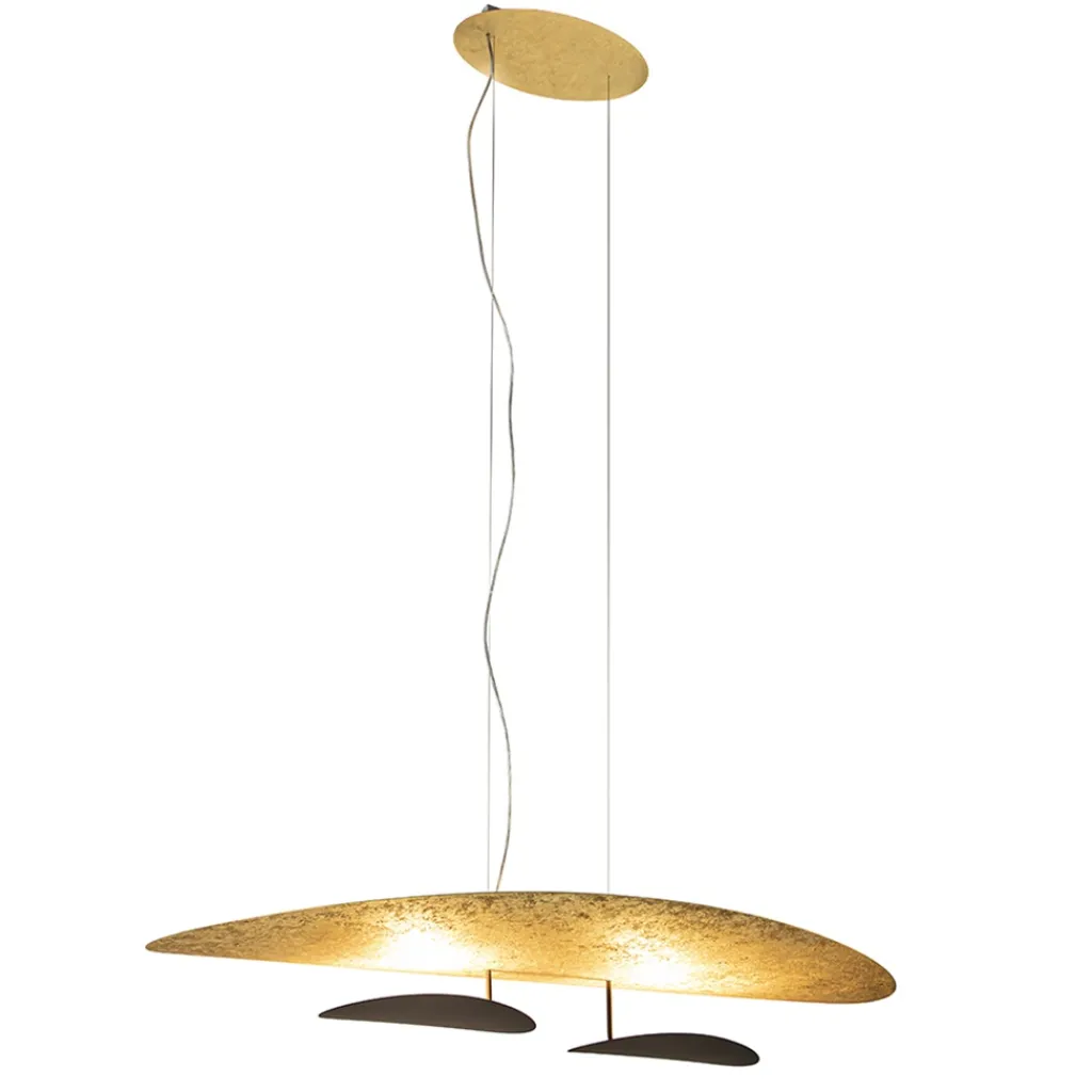 Straluma Ovale design LED hanglamp goldleaf met zwart> Hanglampen|Eettafellampen