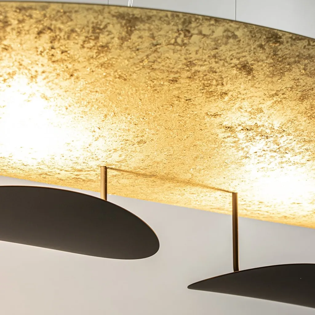 Straluma Ovale design LED hanglamp goldleaf met zwart> Hanglampen|Eettafellampen