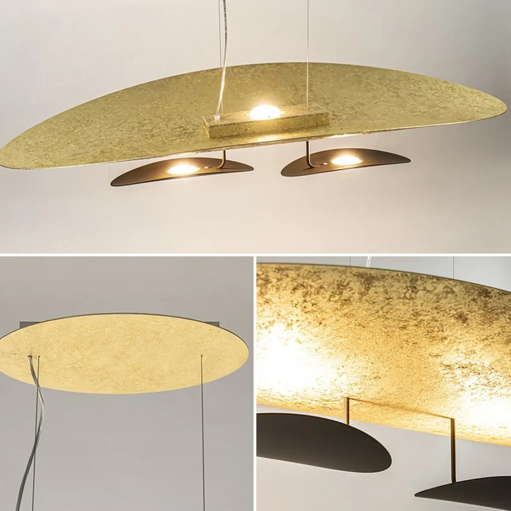 Straluma Ovale design LED hanglamp goldleaf met zwart> Hanglampen|Eettafellampen