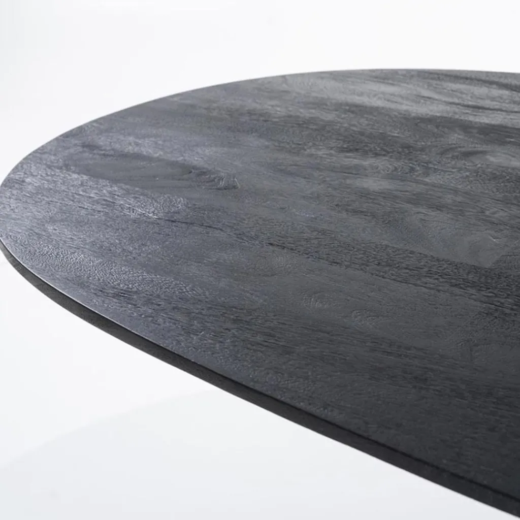 Straluma Ovale eettafel Aron 300x110 cm zwart mangohout> Eettafels