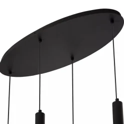 Straluma Ovale 4-lichts hanglamp zwart met mat zwart glas><noscript><img width=